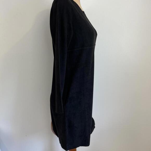 JOH women's Size Small Black Long Sleeve A Line Sweater Dress Faux Suede Gogo - Picture 3 of 10